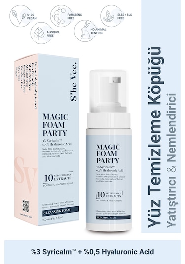 She Vec Magic Foam Party Nemlendirici Yüz Temizleme Köpüğü 150 ML
