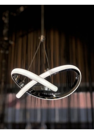 Burenze Modern Tekli Sarkıt Power Led Avize Krom Beyaz Işık