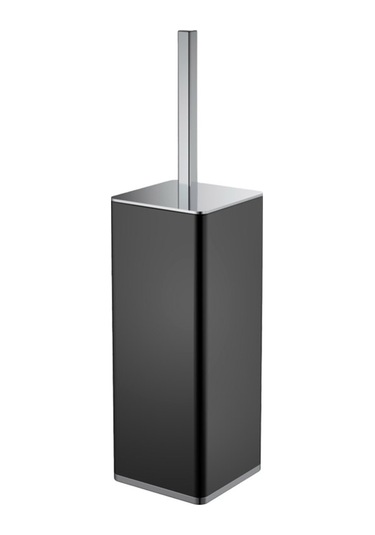 Kaf Tuvalet Fırçalık, Kare, Yerden - Mat Siyah/krom Mat Siyah / Krom