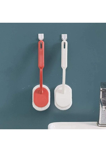 3 Adet Uzun Saplı Sünger Fırça Sünger Temizleme Fırçası Ovma Fırçası