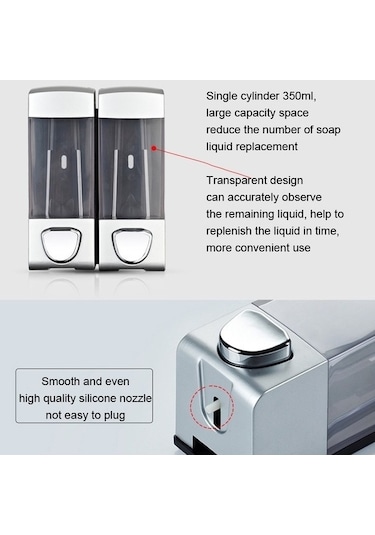 Tongxida Presli Monte Manuel Şampuan Sabunluk Şişe Bosphorusboutique Yıkama Dispenseri, Beyaz Kafa El Duvar, Yıkama Vücut Sone Diğer