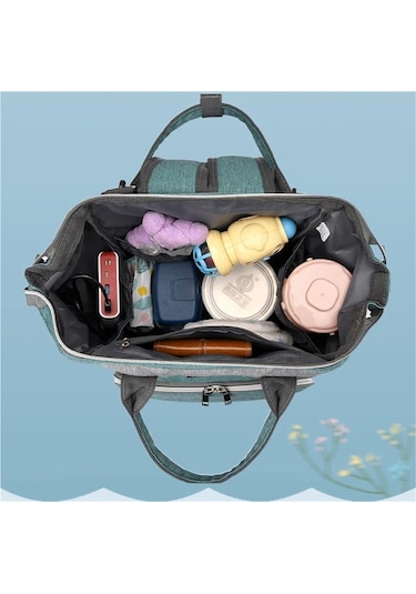 Jialan Anne Çantası Çok Fonksiyonlu Anne Ve Bebek Çantası Elmas Yeşil