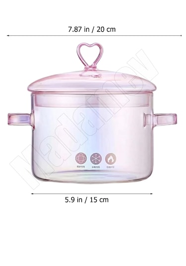 Madamev Borosilikat Cam Tencere Isıya Dayanıklı Termisil 1500cc