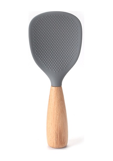 Hombey Gri Yemek Grubu Silikon Pilav Kaşığı - Anti Yapışkan, Elektrikli Pilav Makinesi İçin, Ev Ve Ticari Kullanım, Sağlıklı Malzeme