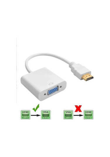 HDMI To Vga Çevirici Vga Projeksiyon Notebok Pc Uyumlu Kablo