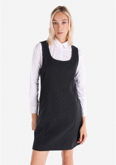 Colins Regular Fit Kadın Antrasit Kolsuz Elbise Cl1065104 Q1.v2 Anm Antra Melanj