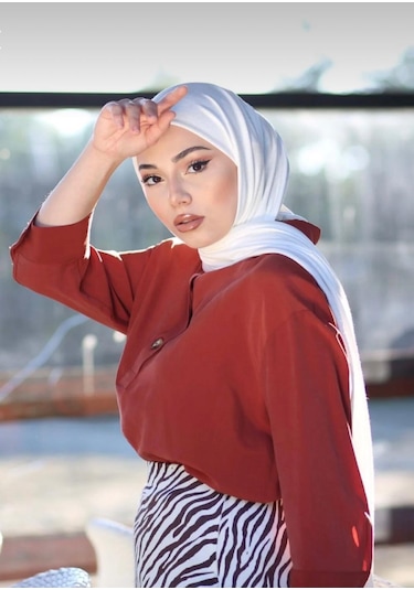 Gesshop Kadın Penya Şal Beyaz