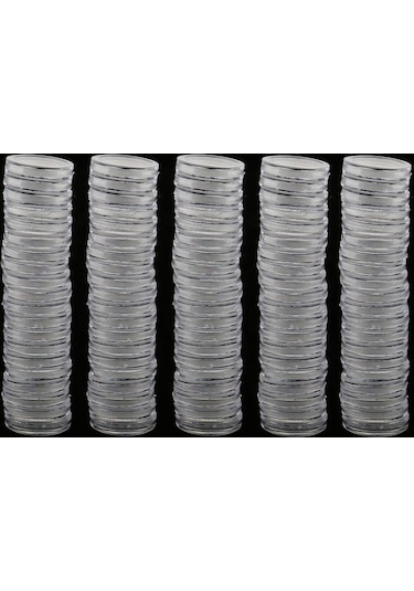 Suntek 100 Adet Temizle Yuvarlak Plastik Para Kapsüller