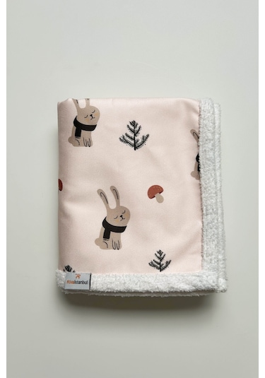 Fluffy Bebek Battaniyesi 70x100 Cm Tavşan Desen Çok Renkli
