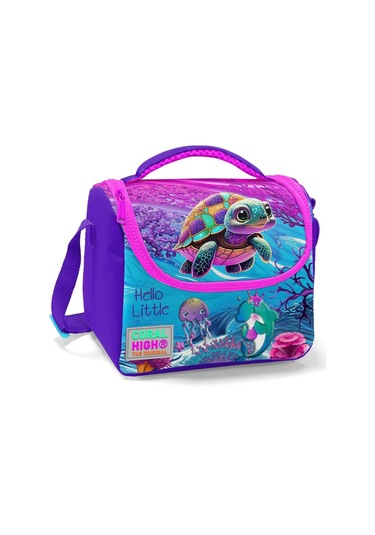 Coral High Pembe Mor Kaplumbağa Isı Yalıtımlı Beslenme Çantası - Kız Çocuk Çok Renkli