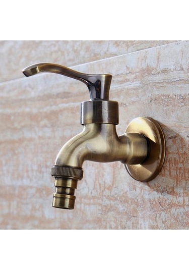 Trendooze Homyl Banyo İçin Su Musluğu Kapalı Açık Musluk Bahçe Model Bronz Renk Bronz