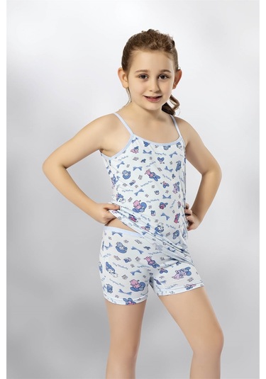 Kota 3407x6 Kız Çocuk 6'lı Karışık Desen İp Askılı Atlet Külot Takım-renkli Asorti