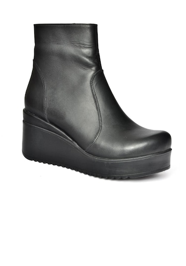 Fox Shoes R667930003 Siyah Hakiki Deri Kadın Bot Siyah