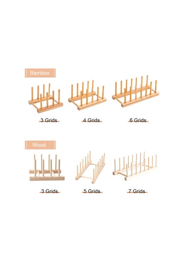 Konesam Bambu Ahşap 5 Bölmeli Yıkama Tepsi Kurutma Rafı Tabak Kase Saklama Organizatörü Çıkartılabilir Multifonksiyonel Mutfak Rak Diğer