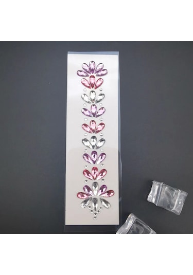 Qingmipy Yüz, Saç Ve Vücut İçin Otomatik Yapışkan Pırlanta Dekorasyon Tek Parça - Pembe Akrilik, Tüm Renkli Etkinlikler İçin Parlak Görünüm