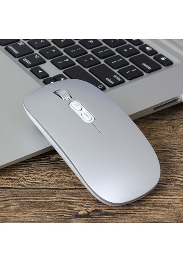 Springsun M103 Şarj Edilebilir Kablosuz Fare 2.4g Kablosuz Fare Ultra İnce Sessiz Fare 3 Ayarlanabilir Dpı Dahili 500mah Pil Gümüş