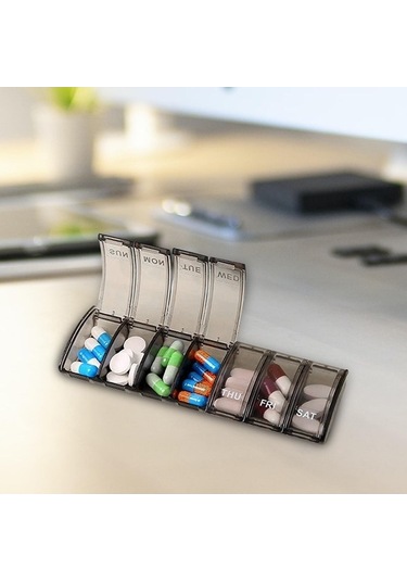 Pazly Toz Suntek Magideal Kutusu Hap Haftalık Günlük Gri Geçirmez Bireysel Li Gri