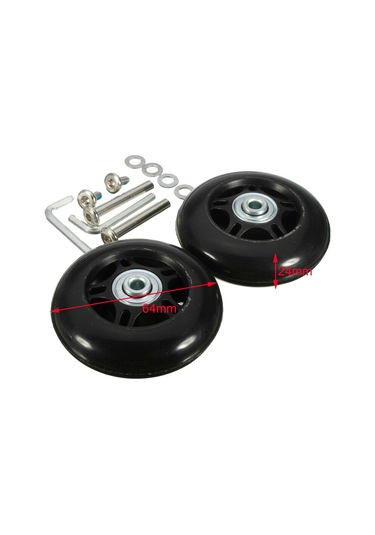 Suntek 2x Bagaj Bavul Tekerlekleri Esnek Aşınmaya Dayanıklı 64mmx24mm Çok Renkli