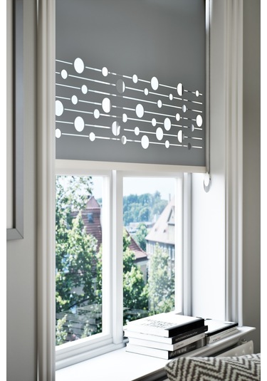 Lazer Kesim Mat Stor Perde, Lazer Kesimli Modern Serisi, M-161004 Antrasit Renk Antrasit