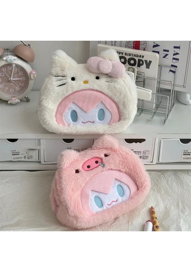 Anime Tarzı Sevimli Kırtasiye Saklama Çantası, Öğrenci Kalem Çantası, Sevimli Kedi Ve Köpek Kırtasiye Saklama Çantası, Öğrenci Kalem Çantası