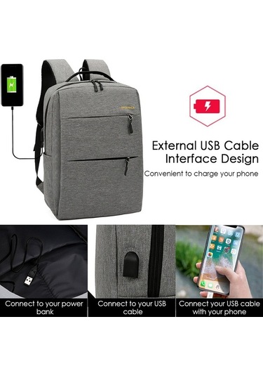 Novahub Çok Amaçlı Oxford Sırt Çantası, Omuz Çantası Ve El Çantası Seti - Açık Gri Renkler Açık Gri Açık Gri