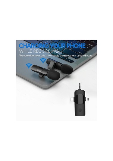 Yifomall Kablosuz Yaka Mikrofonu - 3'lü Sistem, Gürültü Önleme, Uzun Pil Ömrü, Taşınabilir, Canlı Yayın & Toplantılar İçin