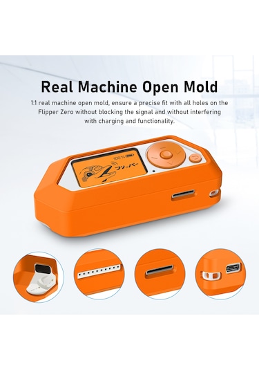 For Flipper Zero Electronic Pet Silicone Full-cover Protective Case Orange