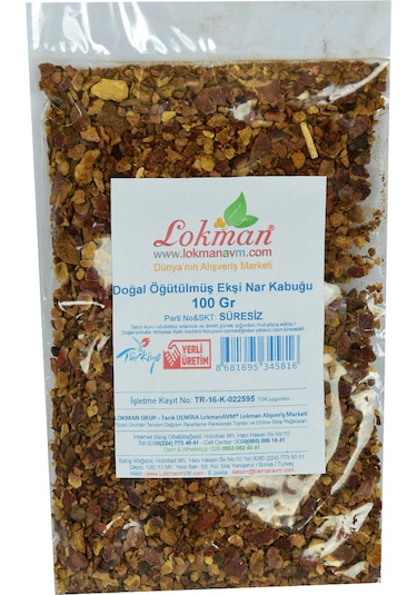 Lokman Doğal Öğütülmüş Ekşi Nar Kabuğu 100 G