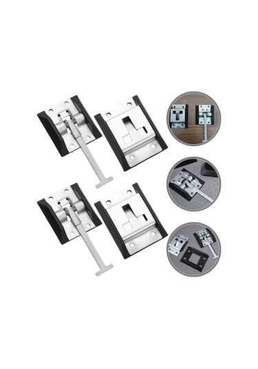 Gelişmiş Güvenlik Römork Kapısı Tutucu Rv Kapı Kılavuzu Kit Römork Kapı Mandal Tutucu 4pcs Beyaz Çinko
