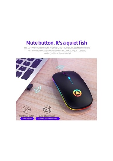 Prestigegoods Yındıao A2 Şarj Edilebilir Sessiz 2.4g Kablosuz Oyun Mouse, Pembe Altın, 110x60x25 Mm, 300mah, 1000-1600 Dpı A2