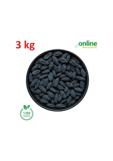 Online Kuruyemiş Siyah Üzüm Çekirdekli 3 KG