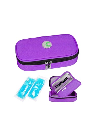 Düşük Fiyata Süper Fırsat İnsülin Soğutucu Çanta Diyabet Çantası - 2 Buz Torbalı Tıbbi Diyabetik Yalıtımlı Taşınabilir Soğutucu Çanta Mor - Glad Çok Renkli