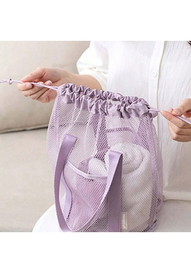 Mufunye Mavi Renkli Çok Fonksiyonlu, Hafif Ve Katlanabilir Seyahat Depolama Çantası - Polyamid Malzeme, Çift Kollü, Çekmeceli Kapatma MAvi