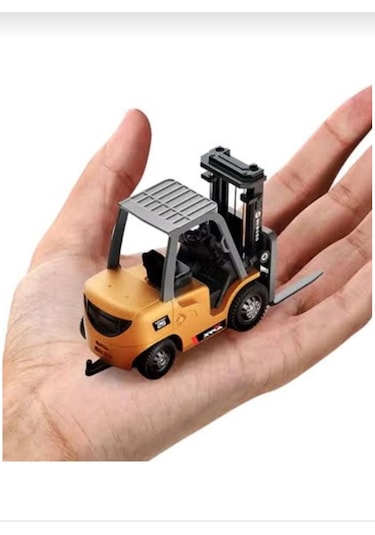 Oyuncak Mini Forklift Uzaktan Kumandalı Dahili Şarjlı Metal Gövde 11.5 Cm