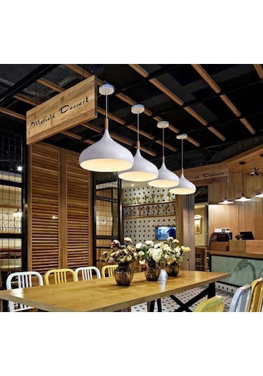 Mylights Modern Spor Metal Sarkıt Avize Mutfak Avize Oda Avize Ofis Avize Cafe Avize Restorant Avize Beyaz