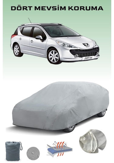 Peugeot 207 Sw 2007 - 2012 Araba Brandası Oto Branda Gri