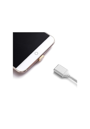 Manyetik Mıknatıslı Lightning Şarj Kablosu Gold Hasır-Örgü (214656958)