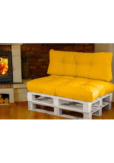 Dekosoy Dış Ve Iç Mekan Palet Minderi Takımı - Sarı 2 Li