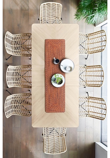 Koza Home Cesta El Yapımı Örgü Kiremit Köşeli Runner 37x136 4032 Standart