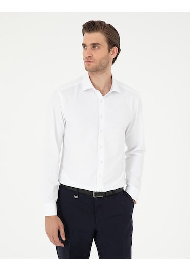 Pierre Cardin Erkek Beyaz Gömlek Desenli 50296573-vr013 Beyaz