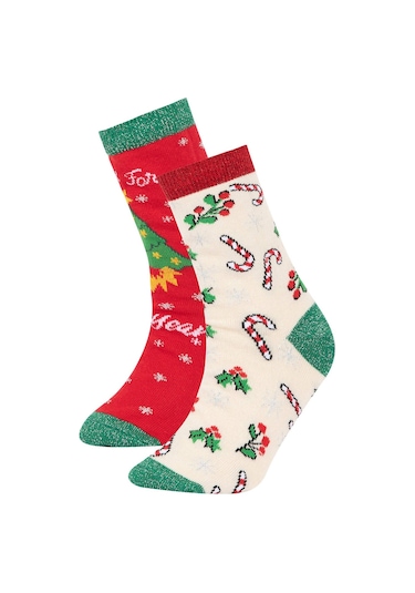 Defacto Kız Çocuk Yılbaşı Temalı 2'li Pamuklu Uzun Çorap Z3924A6NSKR1 Çok Renkli Defacto Kız Çocuk Yılbaşı Temalı 2'li Pamuklu Uzun Çorap Z3924A6NSKR1 Çok Renkli