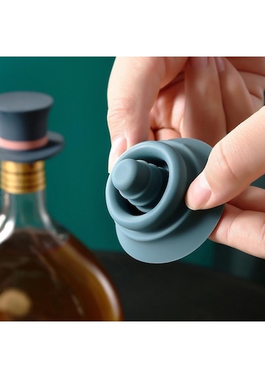 Jms Siyah Yeniden Kullanılabilir Silikon Şarap Tıpa Kapağı Fiş Şapka Şekli Vakum Mühürlü Şişe Durdurma Kapağı Ev Şarap Şişesi Tıpa Bar Araçları Siyah
