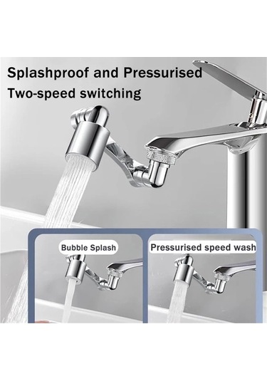 Jialan 1080 Evrensel Rotasyon Musluk Lavabo Robot Kol Dokunun A Gümüş