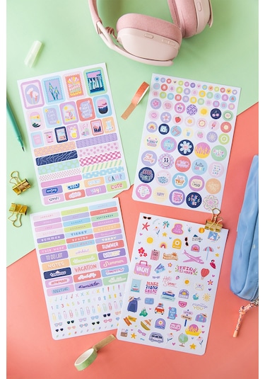 A5 Sticker Book 1183 Adet 18 Yaprak Renkli Etiket Defteri Everyday Sticker