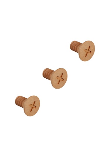 1/2/3/5 Akçaağaç Ahşap Kanca Vida Premium İskandinav Duvar Askısı Altıgen Tasarım 5,5x6 Cm 1 Set Diğer