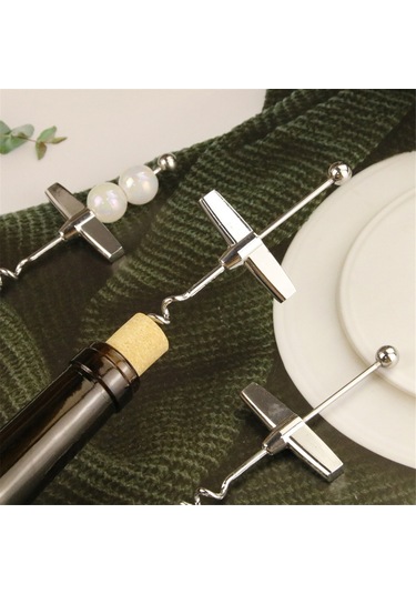 Gatherco Parçalı Kendin Yap Boncuklu Mantar Şişe Açacağı Şarap Aksesuarları Kırmızı Şarap Şişe Açacağı T-bar Ev Tipi Kırmızı Şarap Açacağı