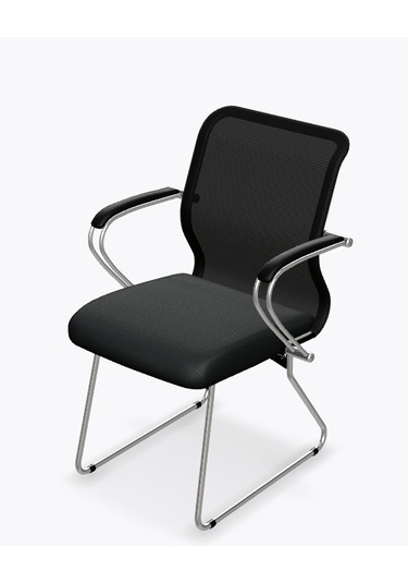 Ergolife Sit 8 Bekleme Koltuğu Bel Destekli, Fileli, Siyah, Toplantı Sandalyesi - Ed.57.1.6a4 Siyah