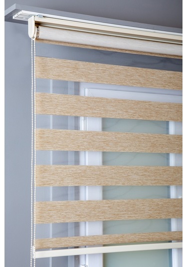 Kırık Sütlü Kahve Bambu Zebra Stor Kaliteli Güneşlik Per