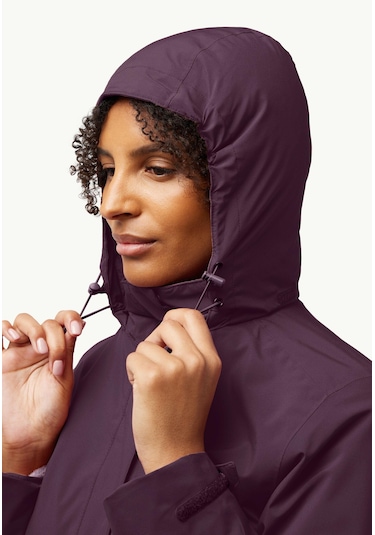 Jack Wolfskin Rotwand 3ın1 Jkt W Kadın Outdoor Mont Midnight Plum