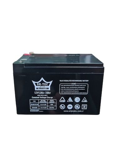 Ortec 12v 12ah Akü  Bakımsız Akü